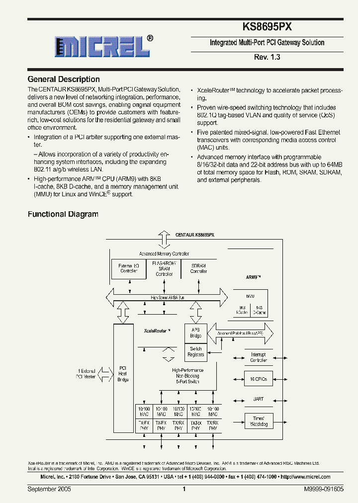 KSZ8695PX_2638959.PDF Datasheet