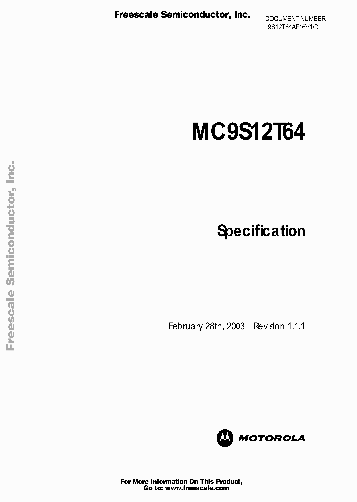 9S12T64AF16V1_2644796.PDF Datasheet