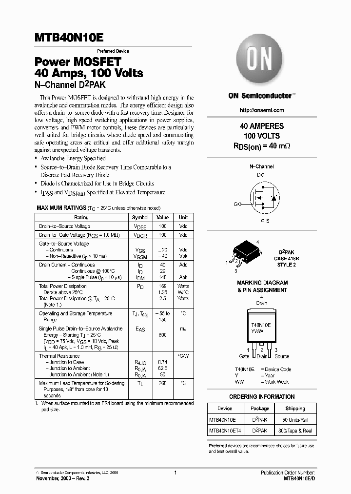 MTB40N10E-D_2666361.PDF Datasheet