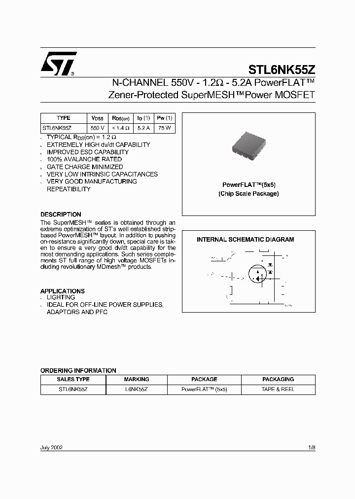 STL6NK55Z_2700111.PDF Datasheet