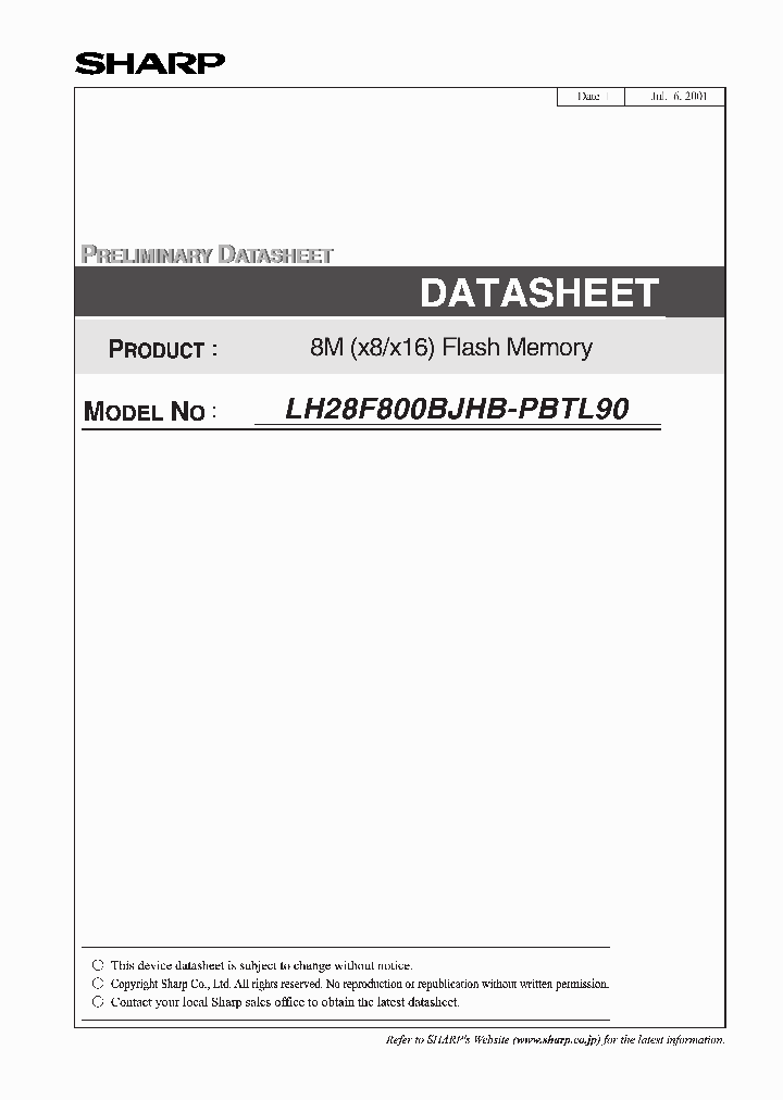 LH28F800BJHB-PBTL90_2704360.PDF Datasheet