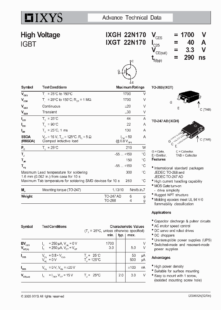 IXGT22N170_2712137.PDF Datasheet