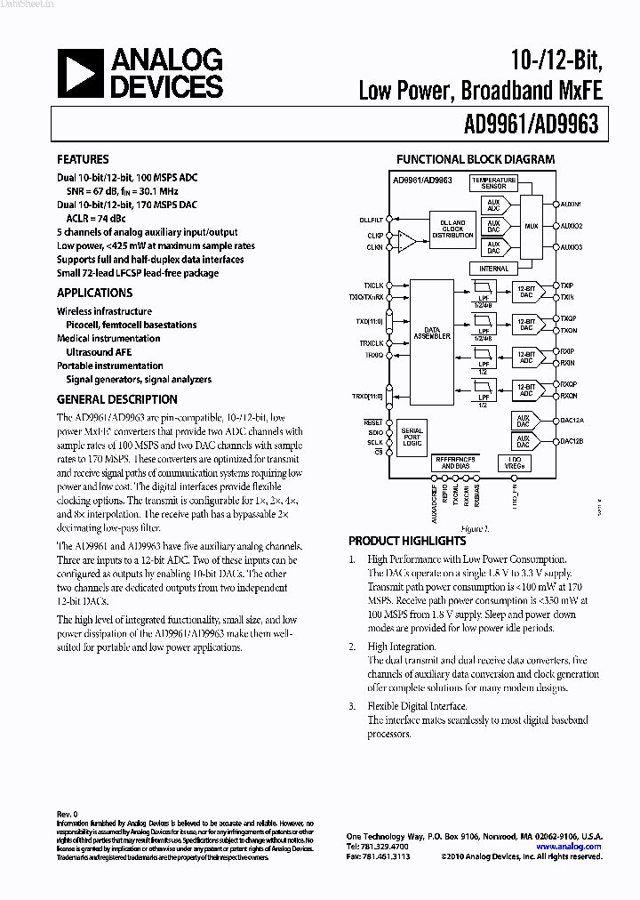 AD9963_2746390.PDF Datasheet