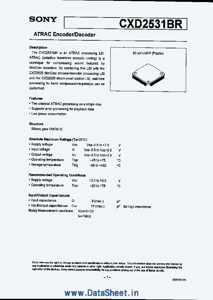 CXD2531BR_2778565.PDF Datasheet