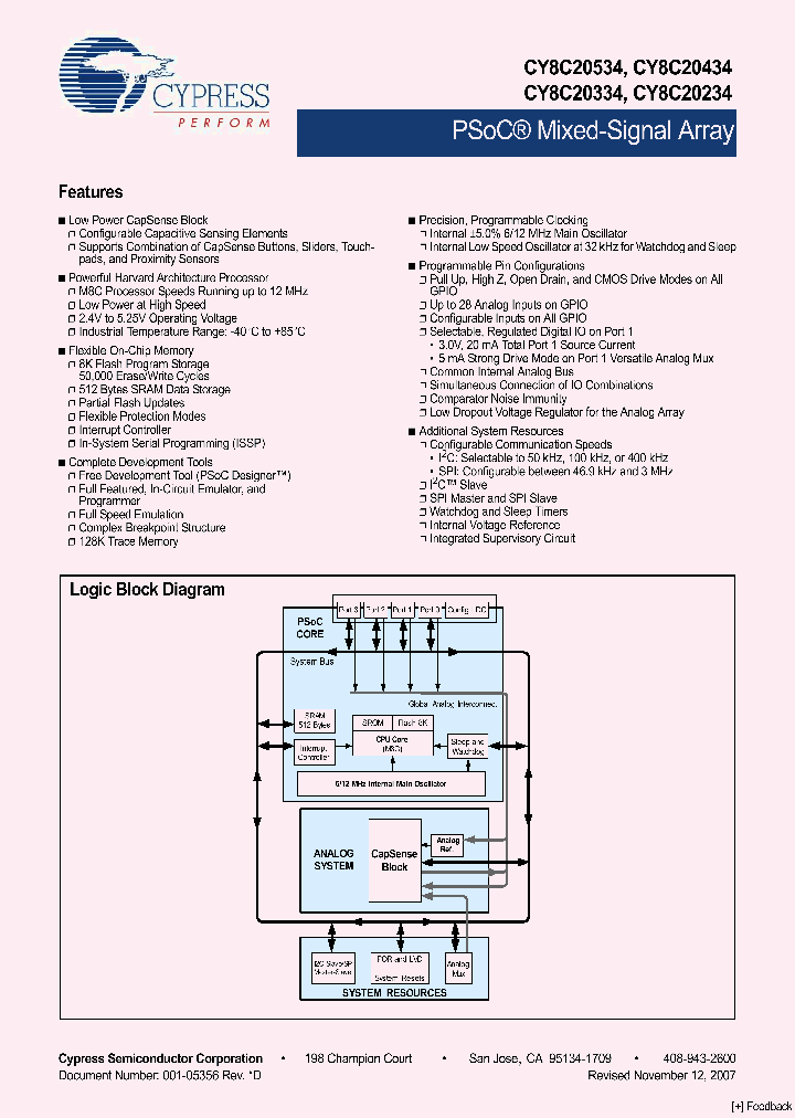 CY8C20434_2780139.PDF Datasheet