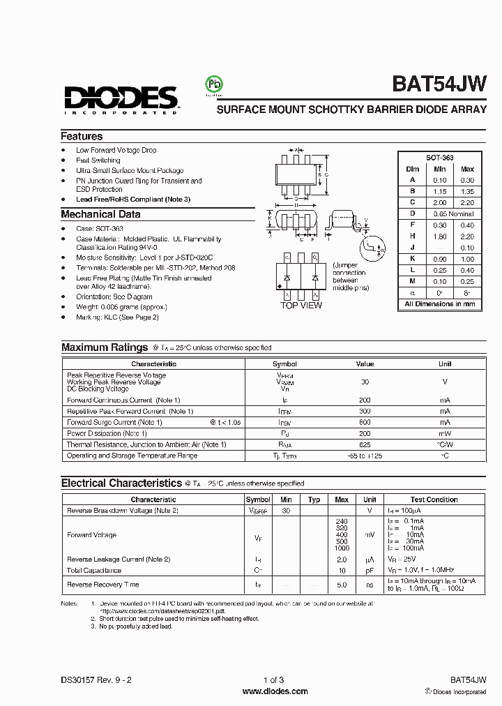 BAT54JW-7-F_2787610.PDF Datasheet