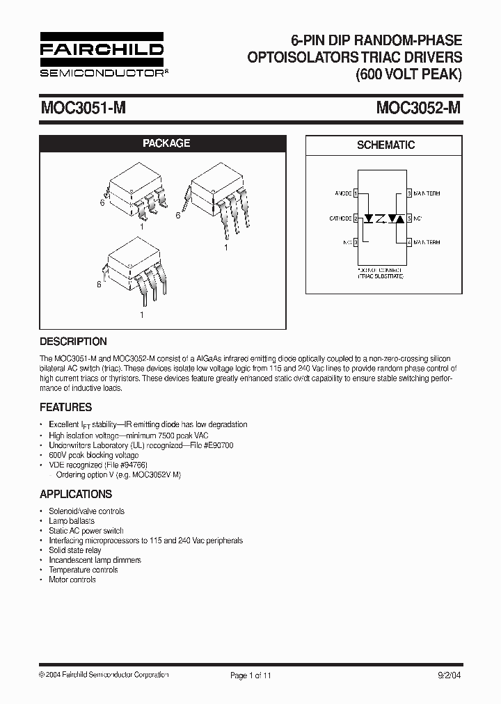 MOC3051FM_2814293.PDF Datasheet