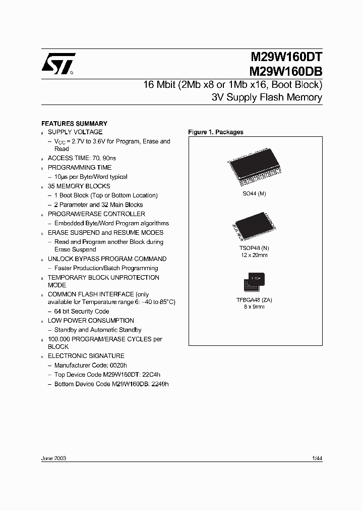 M29W160DB90N1_2841195.PDF Datasheet