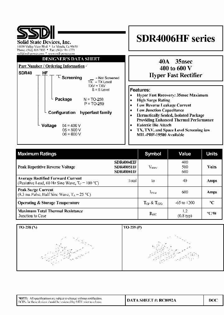 SDR4005HFNS_2846022.PDF Datasheet