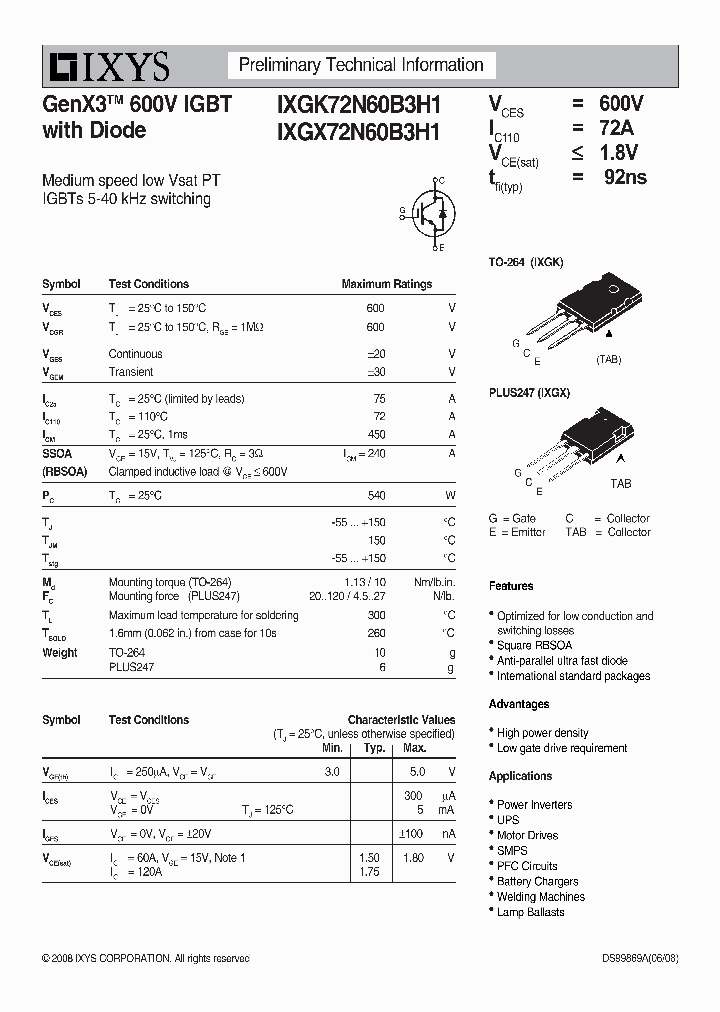 IXGX72N60B3H1_2864742.PDF Datasheet