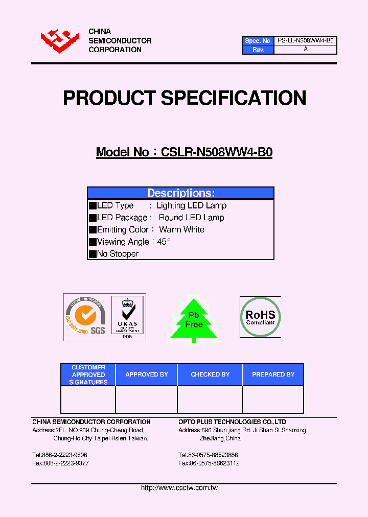 CSLR-N508WW4-B0_2879818.PDF Datasheet