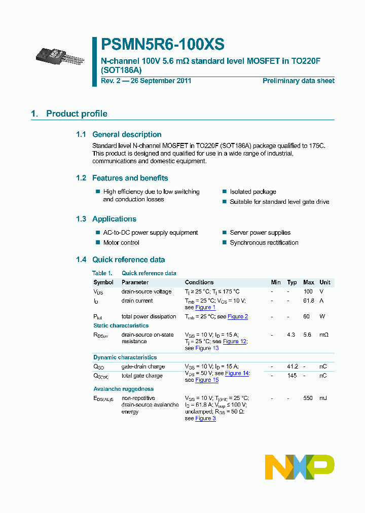 PSMN5R6-100XS_2897898.PDF Datasheet