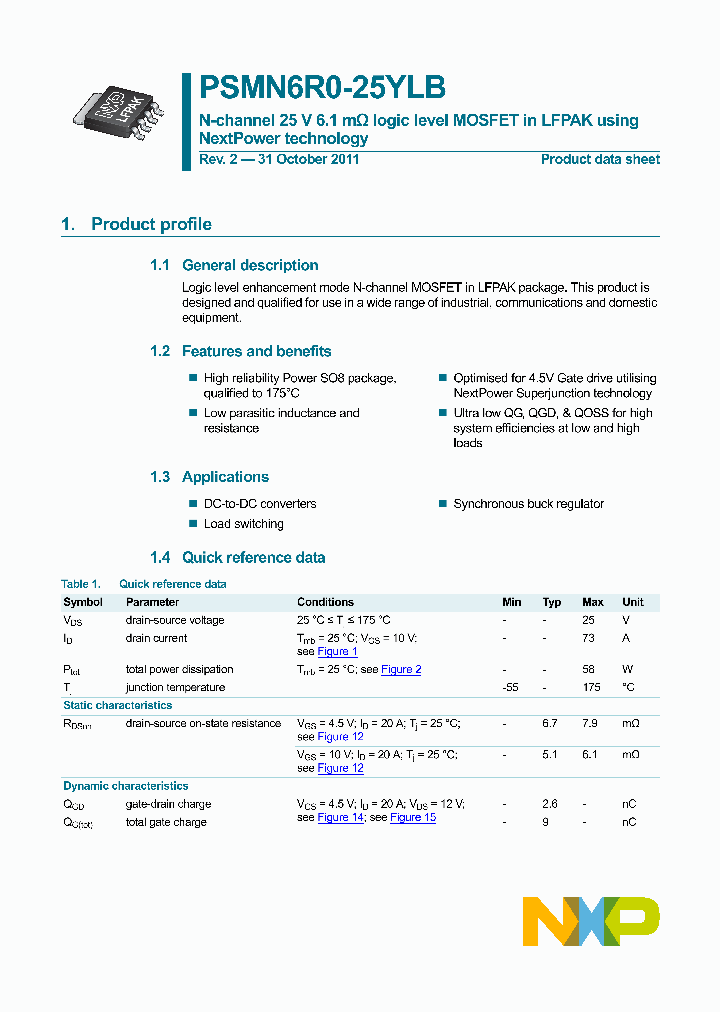 PSMN6R0-25YLB_2906125.PDF Datasheet