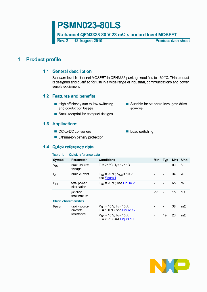 PSMN023-80LS_2906182.PDF Datasheet