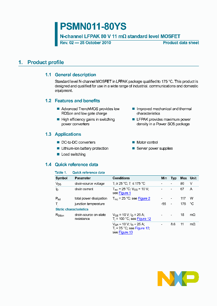 PSMN011-80YS_2910032.PDF Datasheet