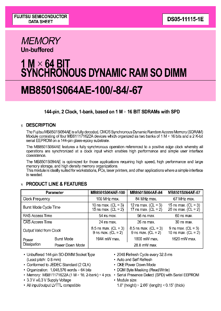 MB8501S064AE-100_2944463.PDF Datasheet