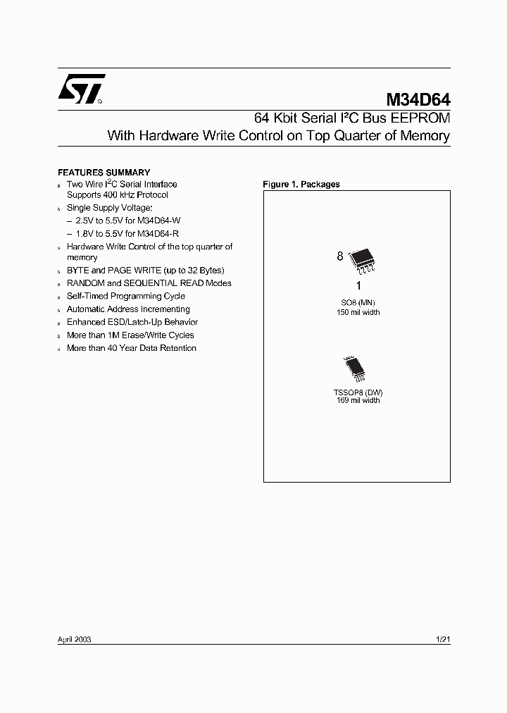 M34D64-RDW6T_2948683.PDF Datasheet