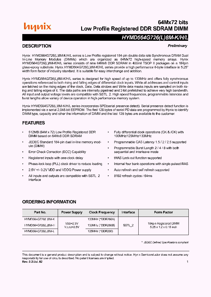 HYMD564G7268M_2968667.PDF Datasheet