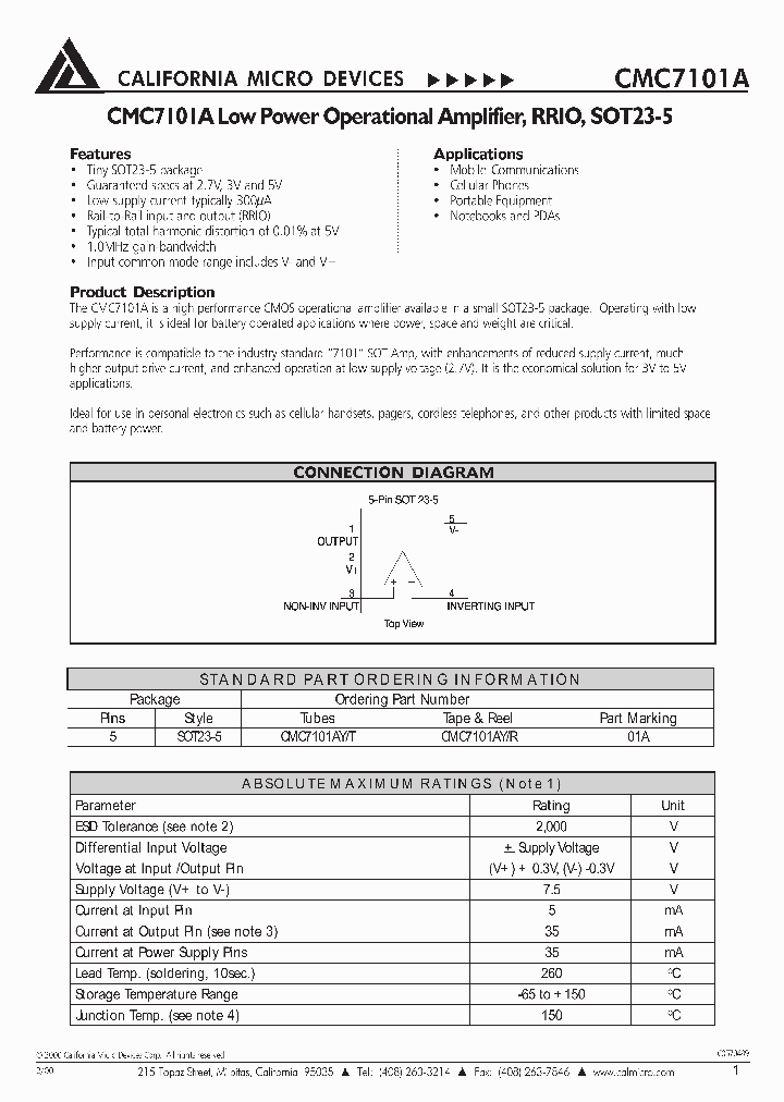 CMC7101AYR_2981277.PDF Datasheet