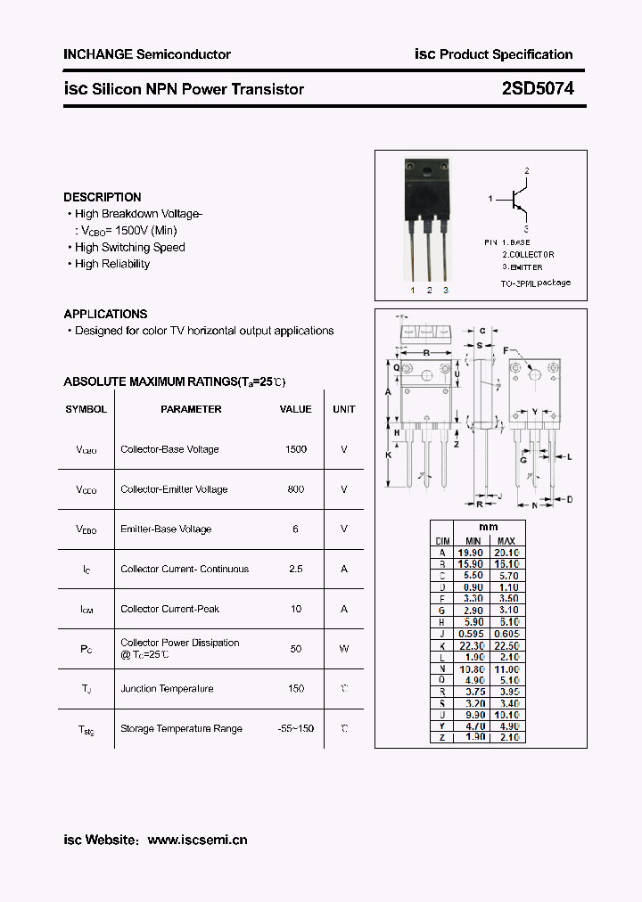 2SD5074_3013433.PDF Datasheet