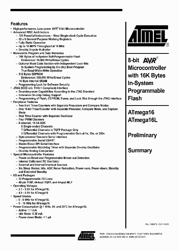 ATMEGA16L_3019322.PDF Datasheet