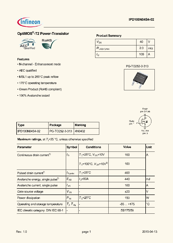 IPD100N04S4-02_3032129.PDF Datasheet