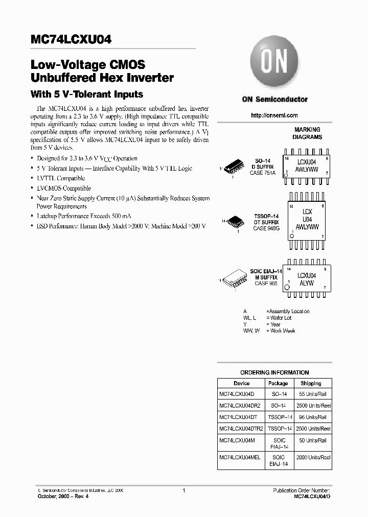 MC74LCXU04_3057608.PDF Datasheet