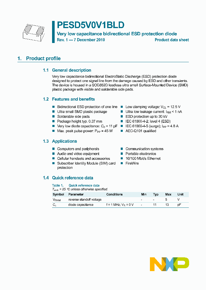 PESD5V0V1BLD_3064811.PDF Datasheet