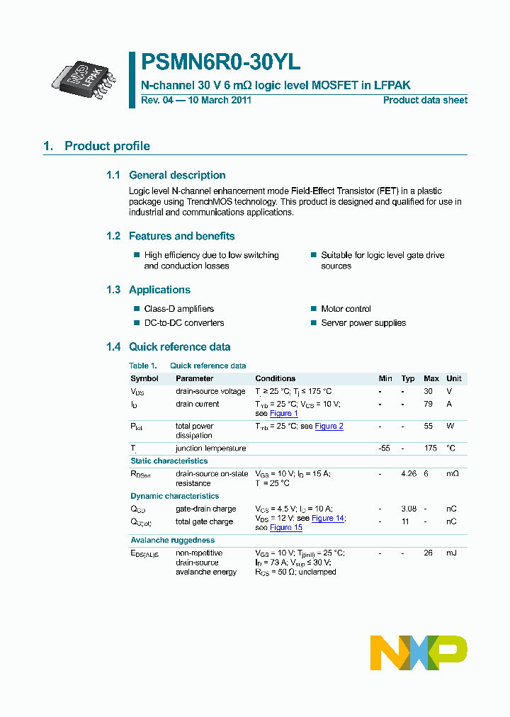 PSMN6R0-30YL_3066756.PDF Datasheet