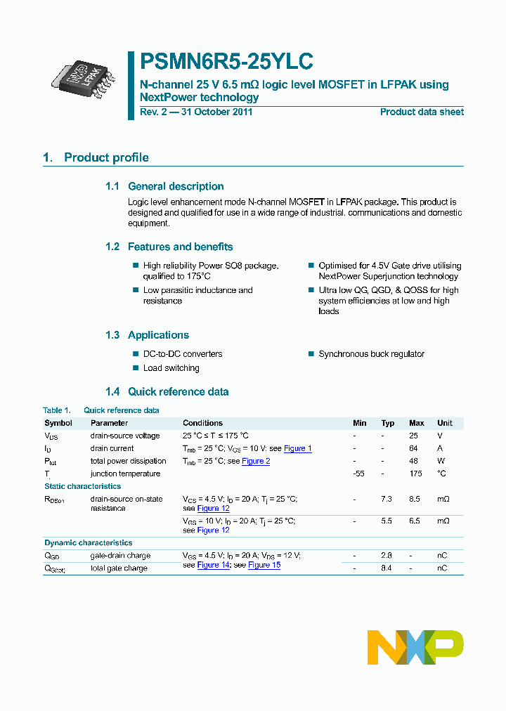 PSMN6R5-25YLC_3068601.PDF Datasheet