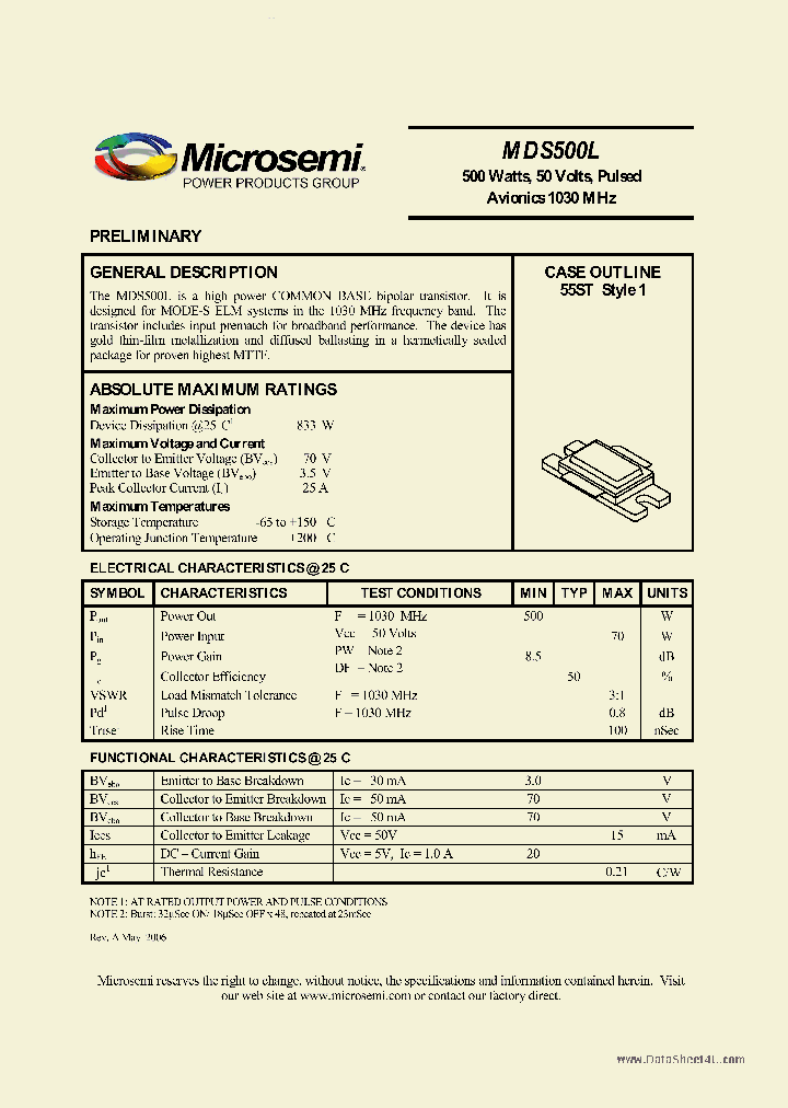 MDS500L_3106749.PDF Datasheet