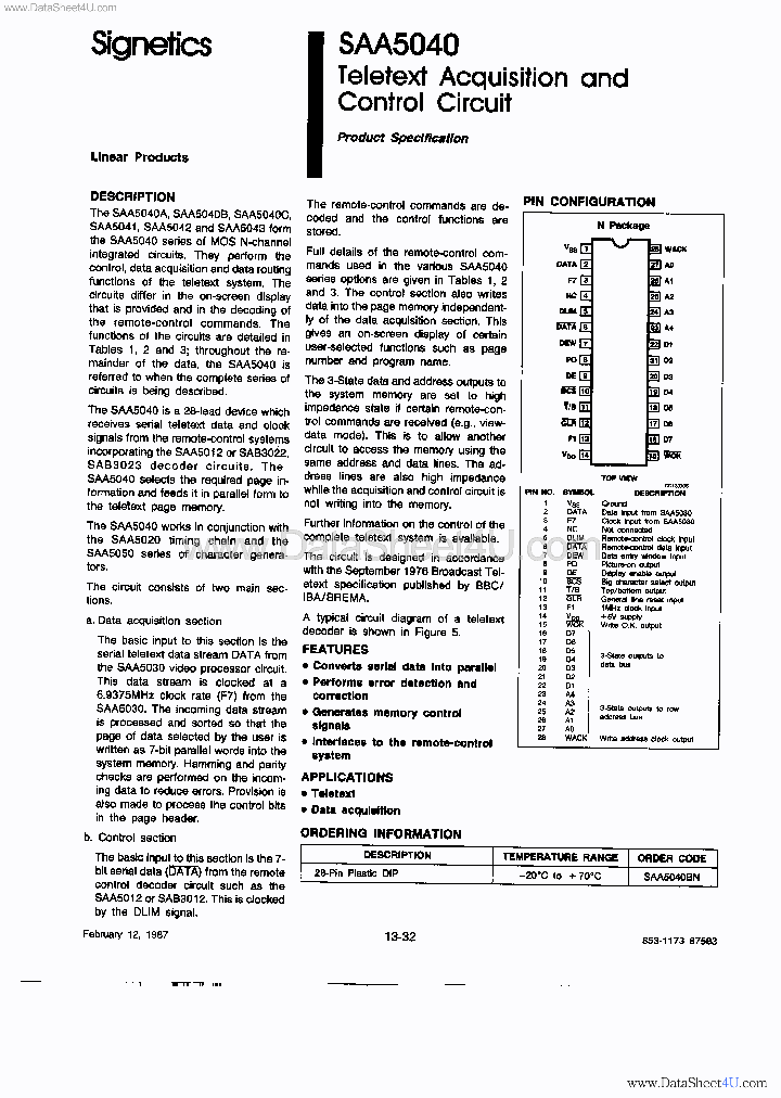 SAA5040_3108051.PDF Datasheet