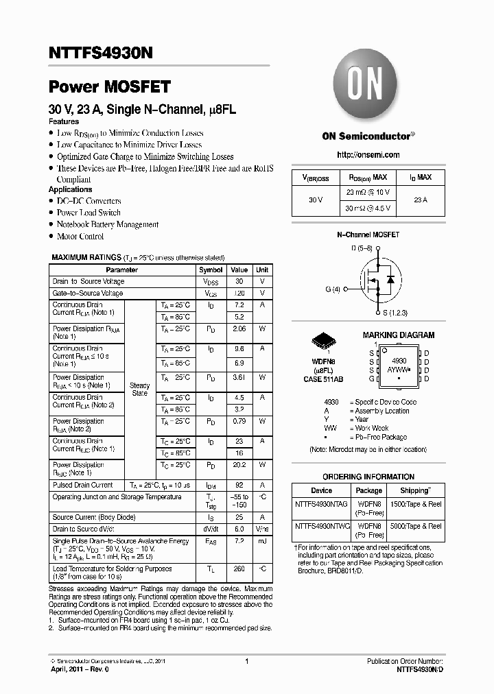 NTTFS4930NTAG_3109316.PDF Datasheet