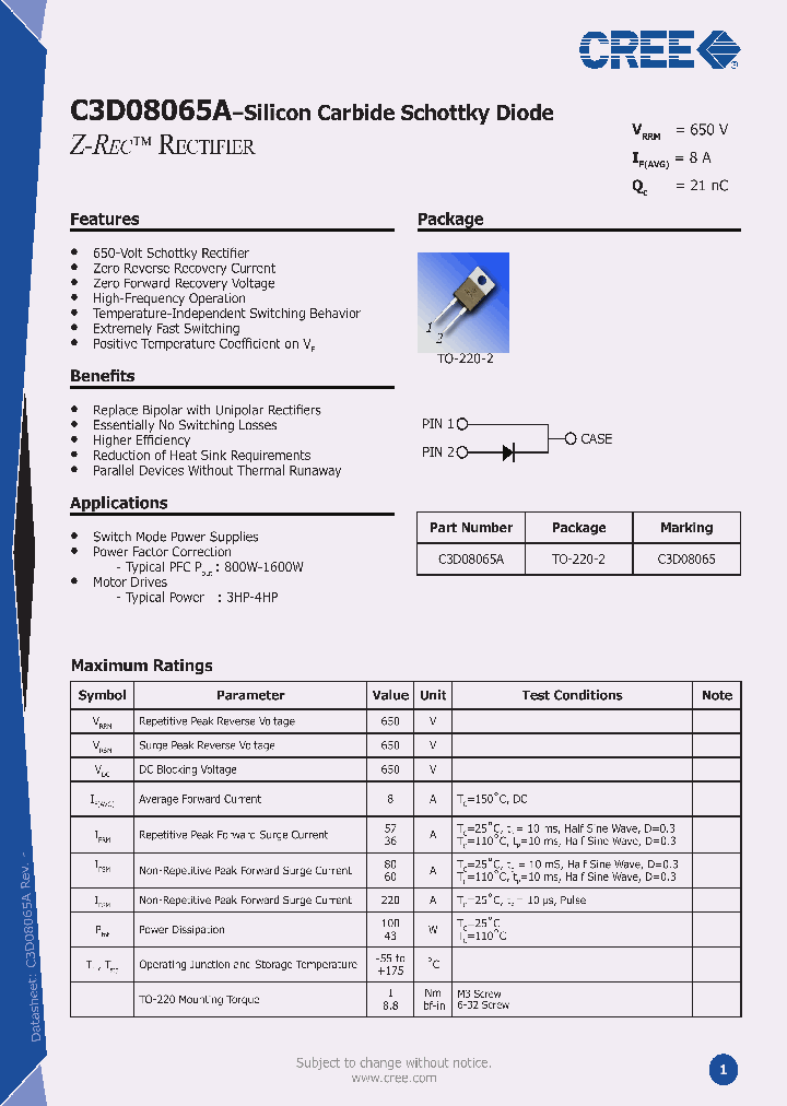 C3D08065A_3115805.PDF Datasheet