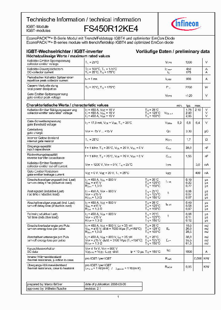 FS450R12KE4_3118659.PDF Datasheet