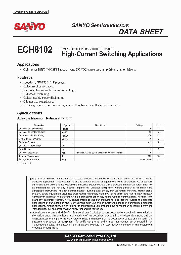 ECH8102_3120262.PDF Datasheet