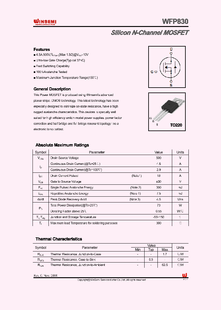 WFP830_3120400.PDF Datasheet