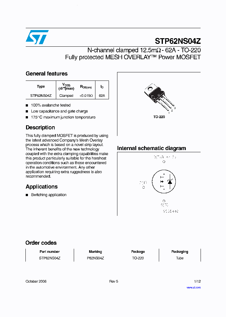 STP62NS04Z_3125589.PDF Datasheet