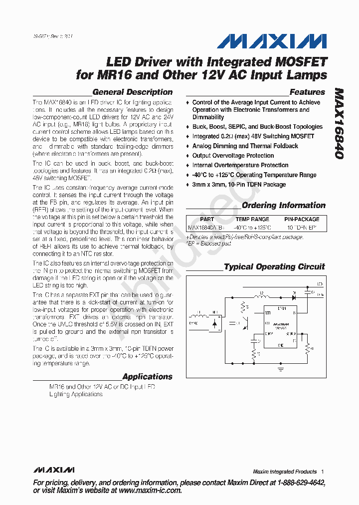 MAX16840_3126818.PDF Datasheet