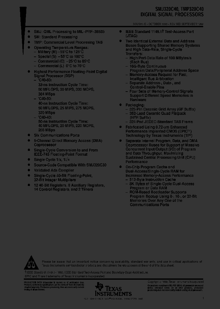 SMJ320C40TBBM40_3154860.PDF Datasheet