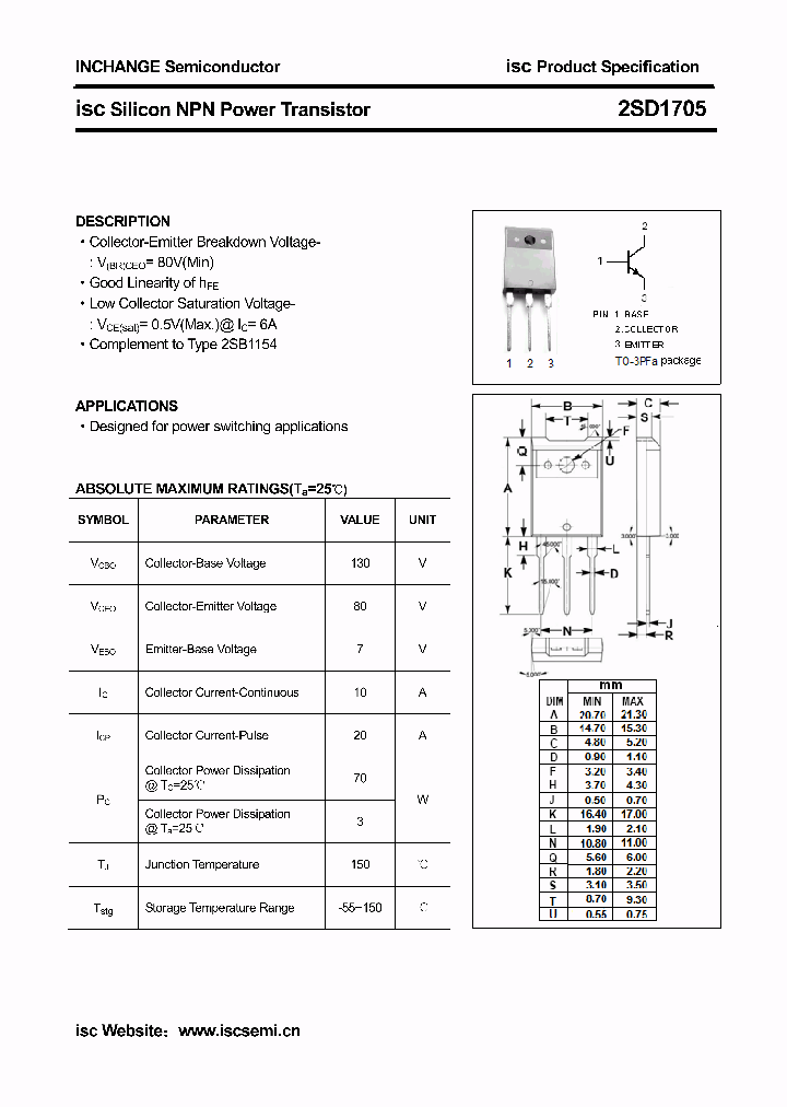 2SD1705_3161154.PDF Datasheet