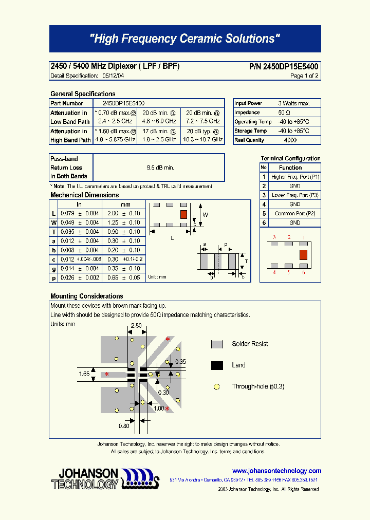 2450DP15E5400_3168230.PDF Datasheet