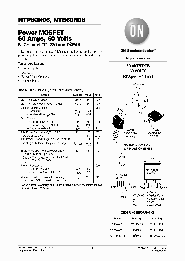 NTP60N06-D_3196683.PDF Datasheet