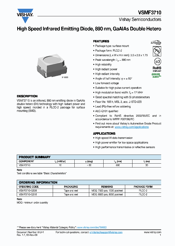 VSMF3710_3198698.PDF Datasheet