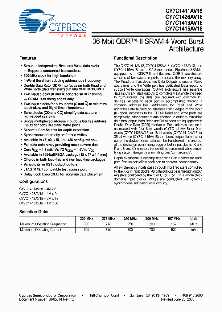 CY7C1426AV18_3213369.PDF Datasheet