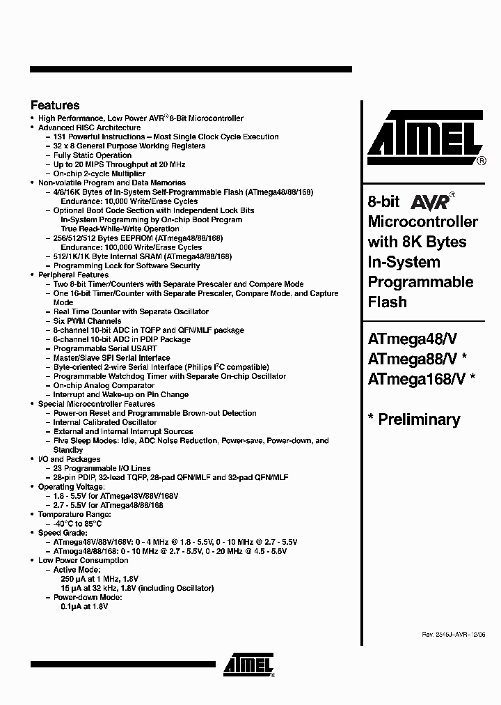 ATMEGA88-20MU_3232109.PDF Datasheet