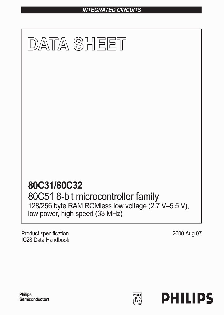 P80C31SFAA_3235974.PDF Datasheet