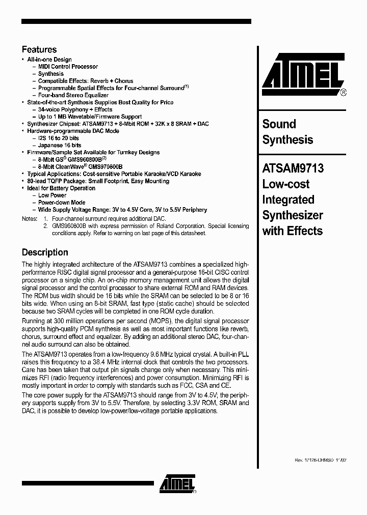 ATSAM9713_3263883.PDF Datasheet