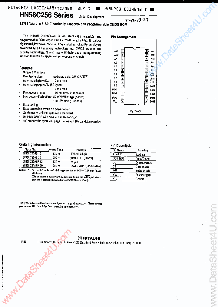 HN58C256_3296192.PDF Datasheet