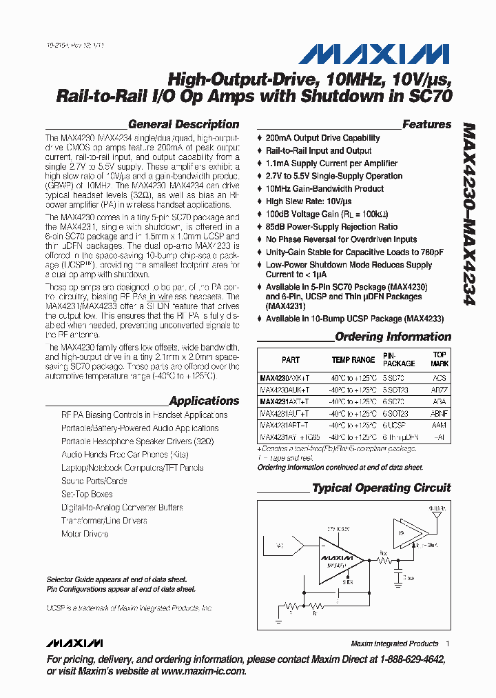 MAX4230AXKT_3302320.PDF Datasheet